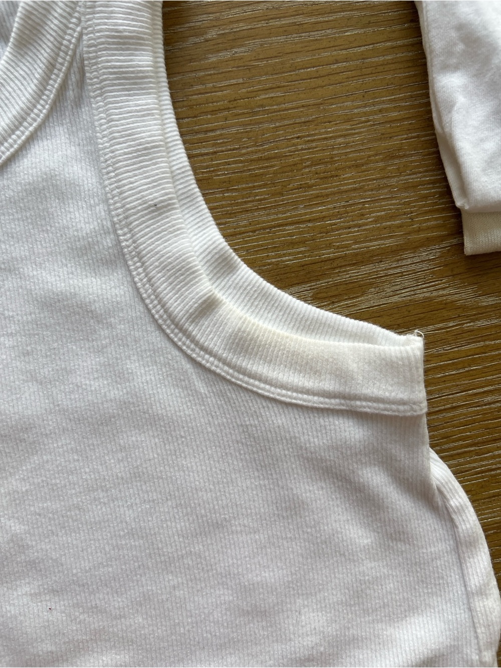 LOFT White Ribbed Tank with Racerback Style - Picture 4 of 5